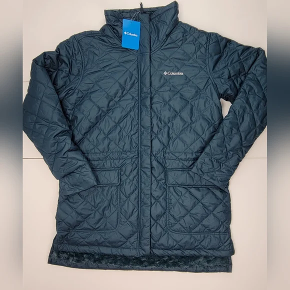 Columbia Copper Crest Novelty Quilted Puffer Insulated Jacket Women L Green New - Picture 1 of 10